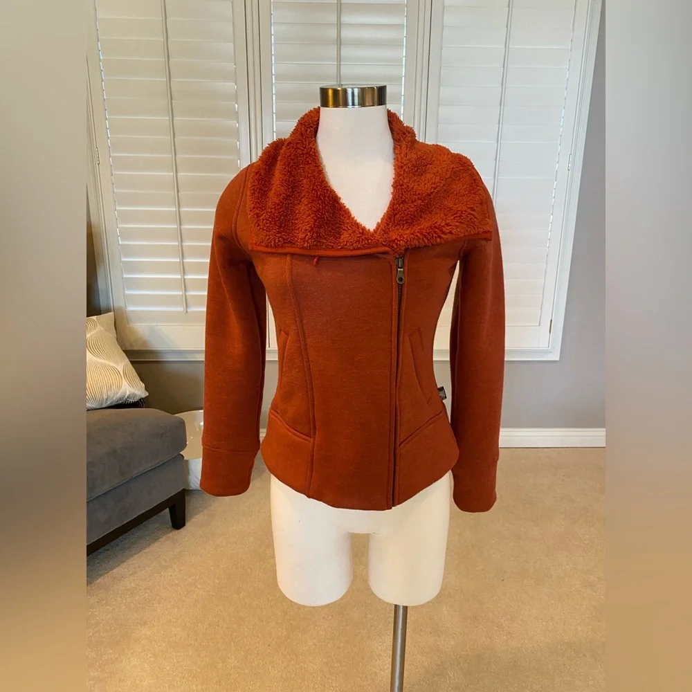 Prana Moto Burnt Orange Zip Front Jacket (XS)